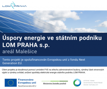 LOM PRAHA s.p. zahajuje projekt, zaměřený na úspory energií