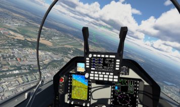 Model kokpitu letounu L-39NG pro simulace s headsetem pro virtuální realitu