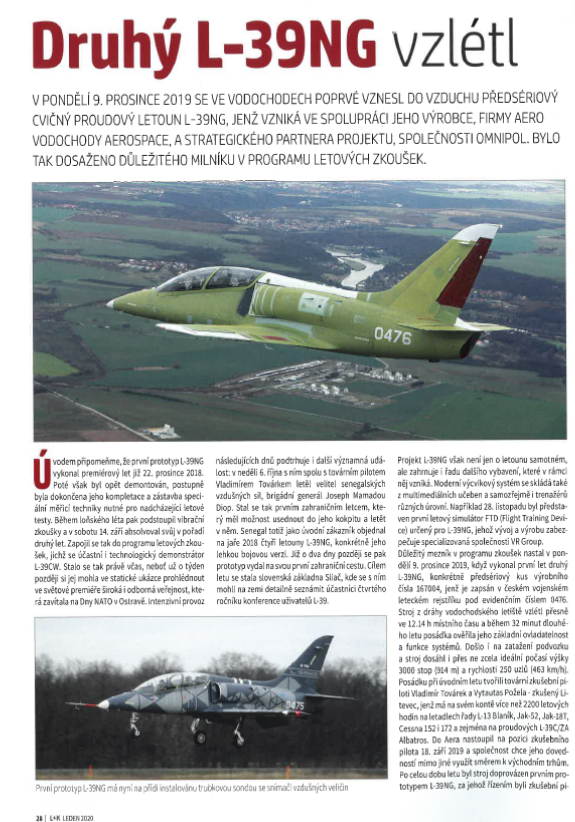 Druhý L-39NG vzlétl